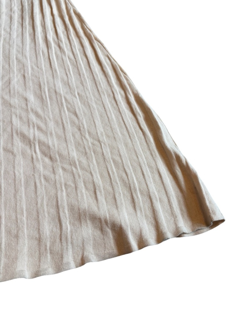 Here Comes The Sun Stretchy Elegant Bone Dress Pleated Skirt Size Medium NWT - Picture 5 of 10